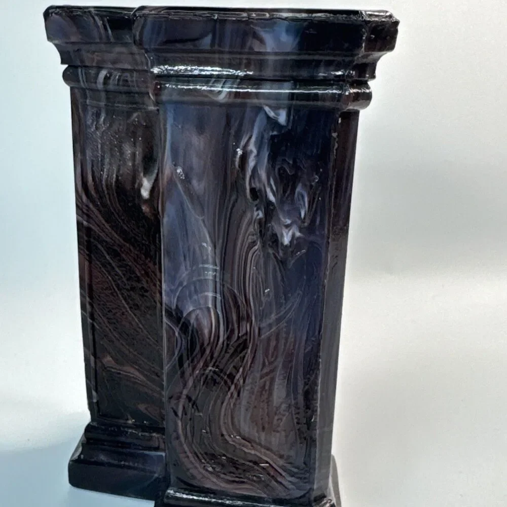 Antique 1880 Sowerby Purple/White Malachite - Double Fern and Cattails
